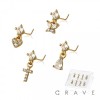 8PCS OF ASSORTED CZ DANGLE 316L SURGICAL STEEL L-SHAPE NOSE STUD BOX